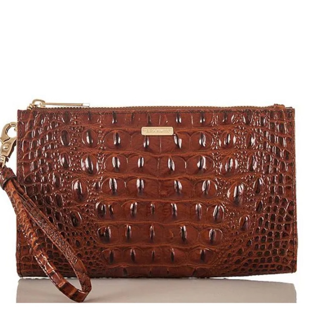 Nwot Brahmin Daisy-Pecan Melbourne Wristlet